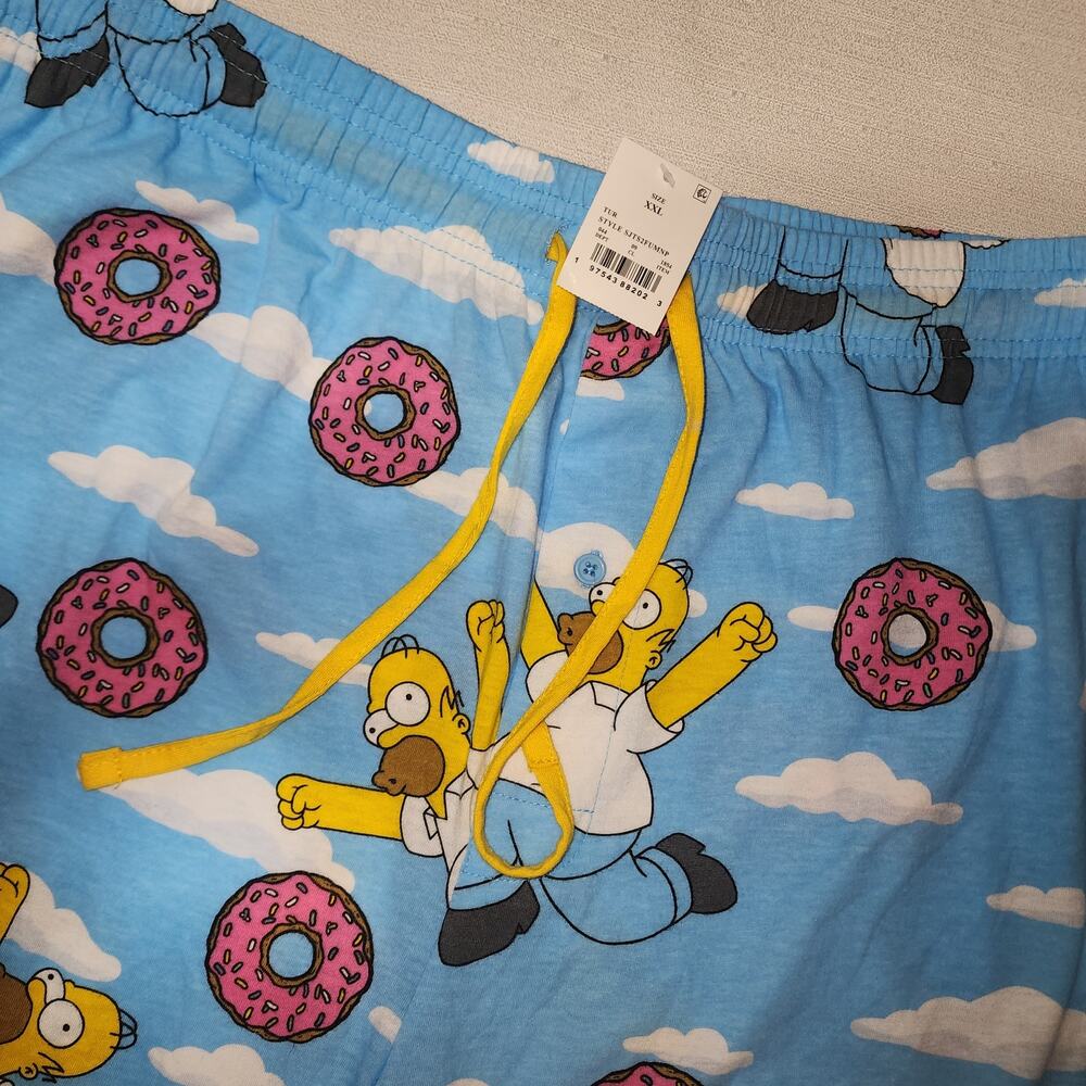 Homer Simpsons and donut pajama pants men's XXL 46'' length - Picture 5 of 6